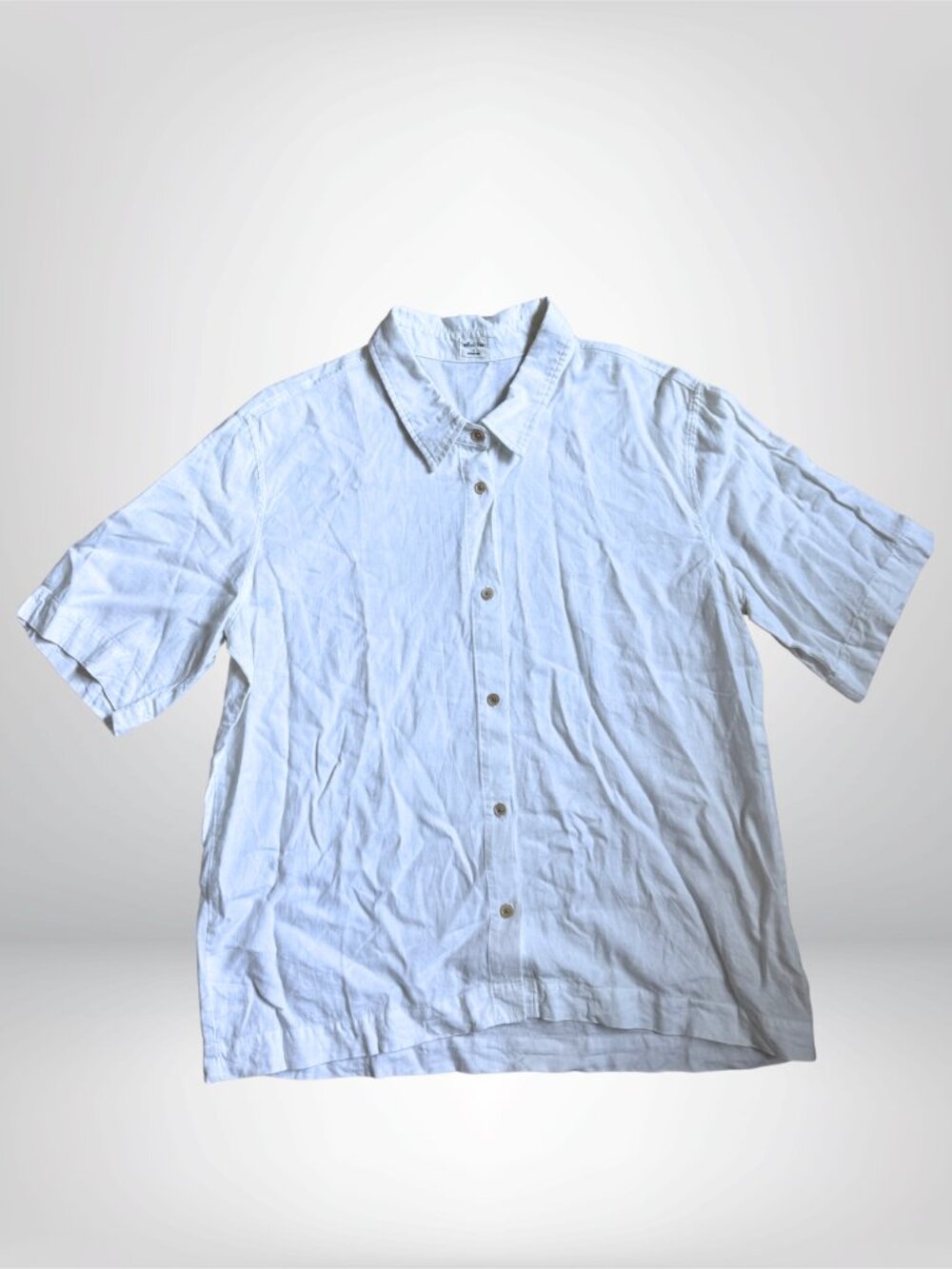 Aritzia short sleeve linen button down shirt